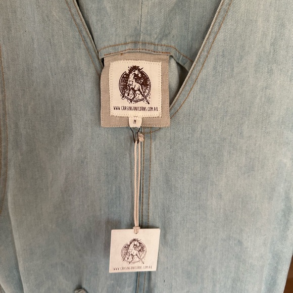 Chasing Unicorns Light Blue Wide Leg Jumpsuit - Picture 3 of 5